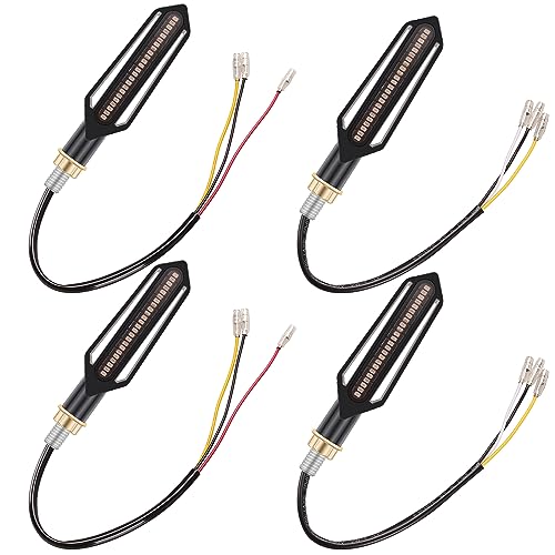 Kinstecks 4PCS Motorcycle Indicators Flowing Turn Signal Lights Motorbike Turning Indicators Daytime Running Lights Brake Lights 12V for Motorcycle Motorbike Scooter Quad Cruiser Off Road