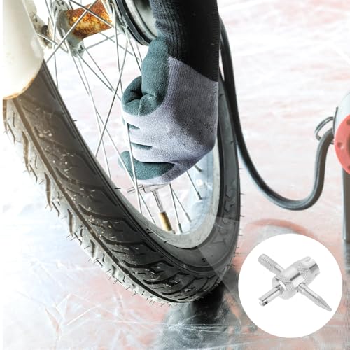 2 Pcs 4-Way Valve Core Tool Tire Valve Tools 4-in-1 Tyre Valve Removal Tool Tire Valve Stem Tool Valve Core Removal Tool Valve Stem Puller Valve Stem Removal Tool for Bicycle Bike Automobile Car