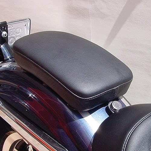 Motorcycle Rectangular Passenger Pad Seat Rear Leather Pillion Cushion 8 Suction Cup Compatible with Harley Dyna Sportster XL 883 1200 Chopper Custom - style: 8 Suction Cup-Black