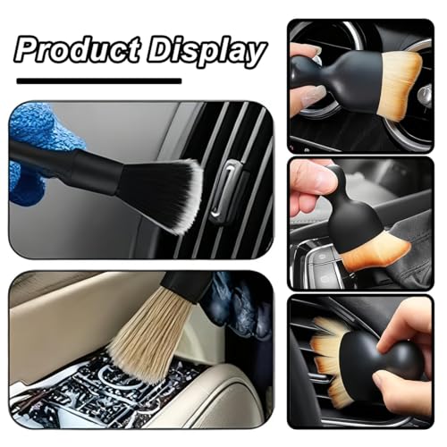 5-Piece Automotive Detailing Brush Set, Soft Bristle Duster Tools for Interior Surfaces, Exterior Trim and Wheel Rims