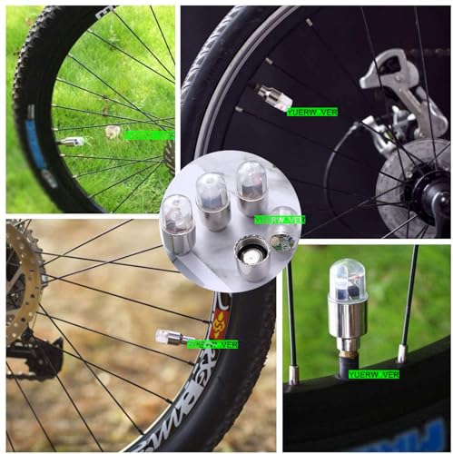 8 Pack LED Valve Stem Caps Lights for Car Tires Wheel Assemblies Light up Air Neon Bicycle Motorcycle Tyre Bike Truck Golf Cart for Kids Men Women(8 Green) - color: 8 Green