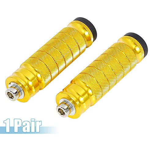 F FIERCE CYCLE 1 Pair 6mm Aluminum Aolly Motorcycle Rearsets Rear Set Footrest Footpeg Foot Rest Peg Motorbike Gold Tone - color: Gold Tone