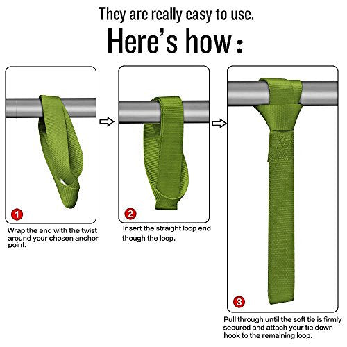 Seamander Ratchet Tie Down Straps 500 Load Capacity & 1,500 Lbs Breaking Strength (4 Pack & 4 Soft Loops)