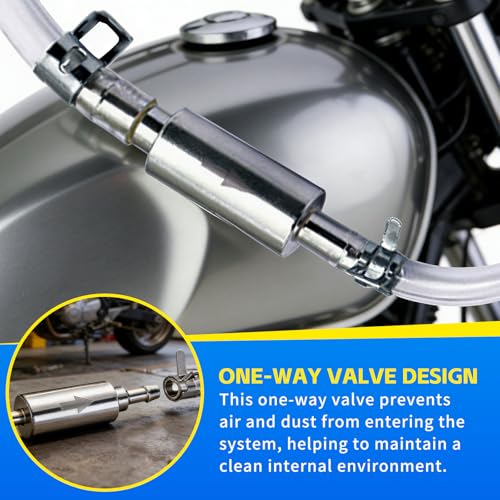 2 Sets Brake Bleeder Hose Kit with One-Way Valve&Metal Clamp | Air-Free Hydraulic Bleeding Tool for Car, Motorcycle&Clutch