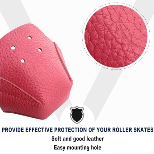 100% Real Cowhide | Toe Cap Guard Protectors | Roller Skate Derby Speed 1 Pair(Pink) - color: Pink