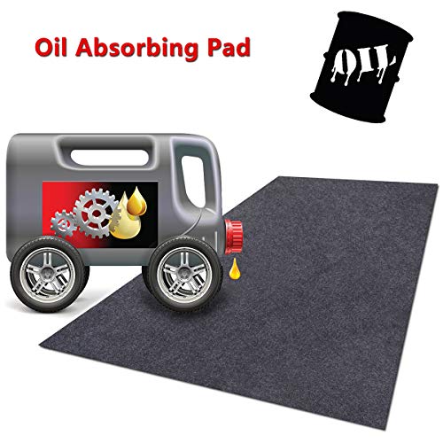 Cleanable Floor Oil Spill Mat, Oil Absorbing pad Durable Protective Surface Can be Used for car Oil Change (38in×36in)