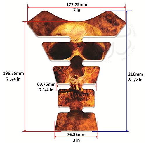 Flame Skull Segmented Gas Tank Pad Head Universal Sticker Protector Scratch - size: Skull Fire