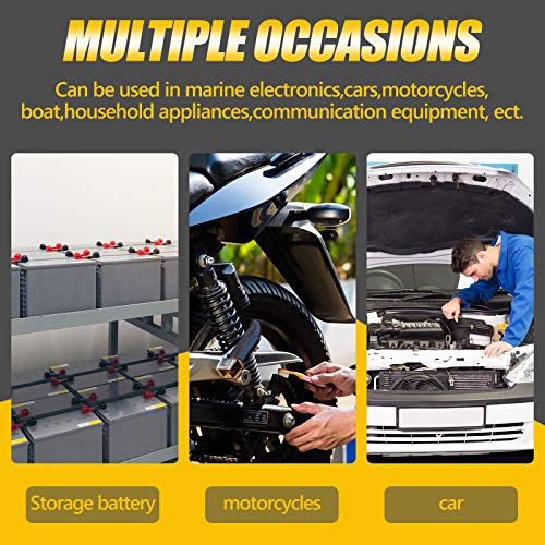 4 Pieces Battery Terminal Covers Battery Terminal Insulating Protector Positive and Negative Cable Covers in Red and Black for Boat Cars
