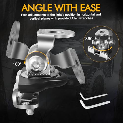 Hood Mount Light Brackets, 2PCS Universal Ditch Pod Light Mount Brackets, Hood Clamps for Truck Pickup UTV SUV Car, No Drilling 304 Stainless Steel - size: ditch light brackets