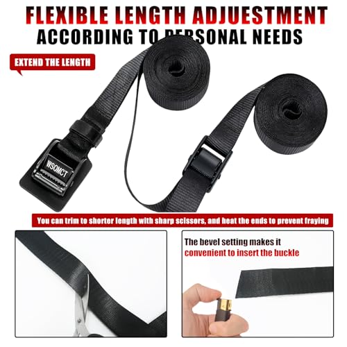 4 Pack Cam Buckle Tie Down Straps Adjustable Lashing Straps with Buckles, 1000LBS Break Strength for Bike Rack, Kayaks, Motorcycles, Truck, Cargo, Luggage, 1" x 10' - size: 1''×10'