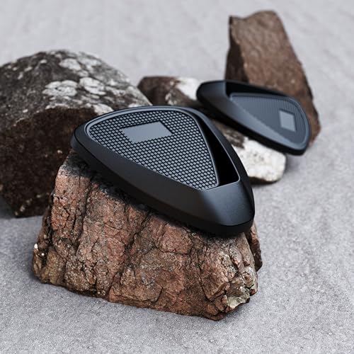 Universal Motorcycle Kickstand Pad Plate- Heavy Duty Anti-Sinking Kickstand Support Plate for Soft Ground, Grass, Hot Pavement - Outdoor Parking Essential Safety Accessory - Black (2)