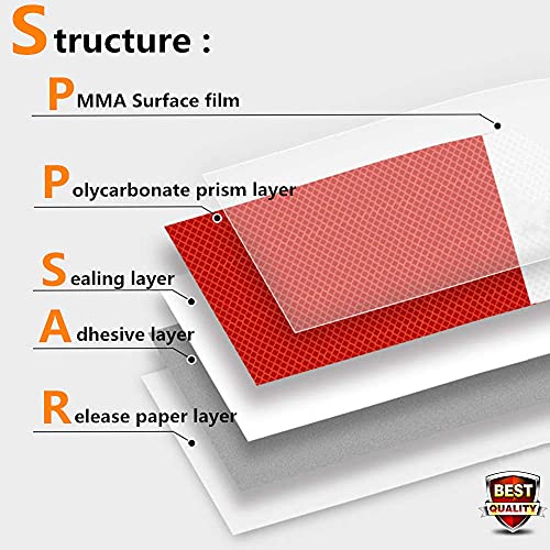WAENLIR 2 inch x 160Feet Dot Reflective Tape Outdoor Waterproof High Visibility Safety Tape, Red and White Adhesive Conspicuity Tape for Trailer, Cars, Trucks, Cinta reflectiva para camiones - size: 2 inch X 160FT