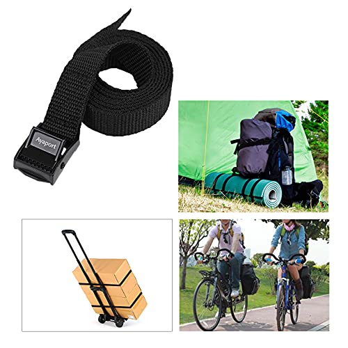 Ayaport Lashing Strap Tie Down Straps with Adjustable Cam Buckle Nylon Cinch Strap for Packing Cargo, Bike, Luggage Black 2 Pcs (Black, 0.75'' x 4') - size: 0.75'' x 48"-2pcs