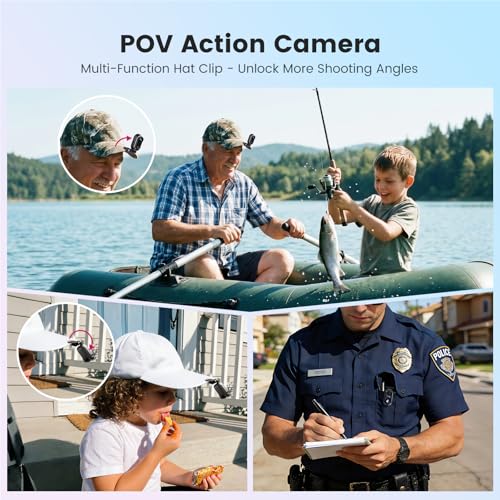4K Mini Body Camera,Wearable Magnetic Thumb Action Camera,6-Axis Stabilized Portable POV Cam,40M Waterproof Camera,with Motorcycle Helmet/Cycling Mounting Accessories (Supports 256GB TF Card)