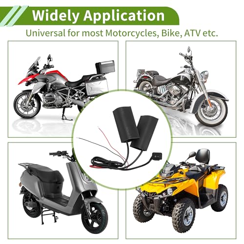 Heated Motorcycle Hand Grips Cover 12V Handlebar Cover 3 Adjustable Temperature Metal Heating Film Black 1set
