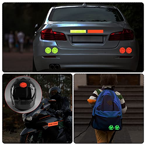 PATIKIL Reflective Stickers, 15 Pack 1 x 4.5" Waterproof Adhesive High Visibility Night Caution Warning Safety Tape Strips for Backpacks Bikes Helmets, Pink - color: Pink