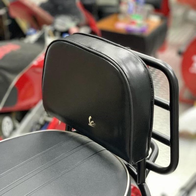 Motorcycle Passenger Backrest Pad Compatible with Vespa GTS300 GTV Primavera Sprint 150 Rear Shelf Backrest Bag Luggage Rack Backrest Pad Backrest Pad Rear Backrest Cushion (Black) - color: Black