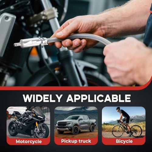 2 PCS Brake Bleeder Hose,Motorcycle Brake Bleeder Kit, One Way Check Valve Tube Bleeding Tool Kit for Hydraulic System Bleeding for Car Motorcyle Clutch,Soft Tube with Metal Clips