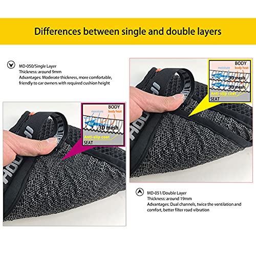 Motorcycle Seat Cushion,3D Mesh Motorcycle Seat Pad Breathable Seat Cover Air Cooling Comfortable Mesh Seat Cushion Pad Universal Seat Pad for Motorcycle,Single Layer Xl - size: Single Layer Xl