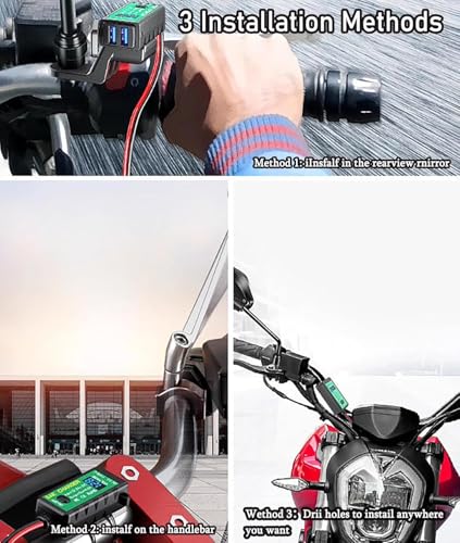 Motorcycle Phone Charger for Harley Davidson Road Glide 1998-2024 2025 2026, Motorcycle Waterproof Quickly Charging Adapter, Handlebar Mount USB Charger