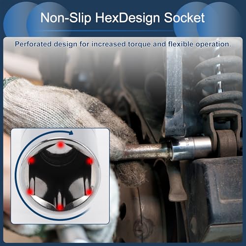 Spark Plug Impact Socket 63mm for Car Motorcycle Dirtbike Repair Hardware Tool CR-V Silver Tone Durable 6 Point 16mm 1/2 Inch Drive