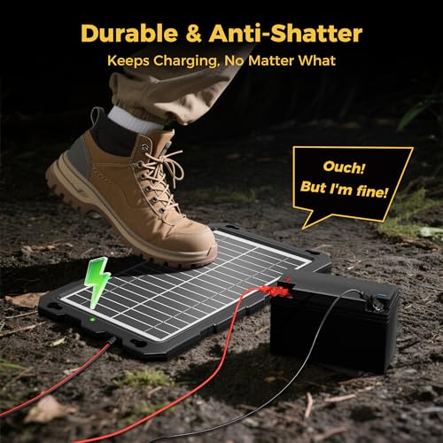 SUNAPEX 12V Solar Battery Charge: 10W Waterproof Portable Solar Panel Kit - Battery Maintainer Trickle Charger - with Upgrade Built in Charge Controller for Car Boat RV Trailer Automotive Motorcycle - size: 10W