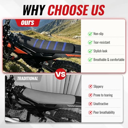 Seat Cover for Yozma IN10,Non-Slip Motorcycle Cushion Cover for Electric Dirt Bike Ebike Yozma in 10-Blue - color: Blue