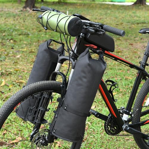 2Packs Bike Fork Bags Waterproof Roll Top Design 5L/7L Bicycle Dry Bag Fork Sacks Cycling Pack Bike Pannier for Moutain Bikes Road Bikes Electric Scooters - color: 5L