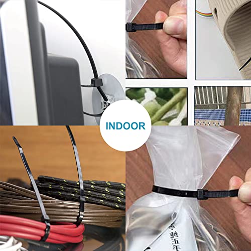 Zip Ties 6 inch with 25 lb Tensile Strength, Black Cable ties, 1000 Pack, ANOSON - size: 6"/1000 Pack (25 Lb)