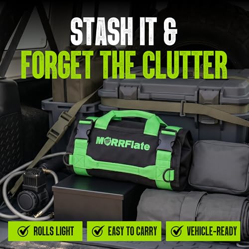 Off-Road Tool Roll Organizer - Heavy-Duty 600D Roll-Up Bag with 3 Rip-Away Zipper Pockets & 1 Built-in Pocket - Versatile Tool Storage for Overlanding, Bag Organizer, Camping, Garage & Vehicle Storage