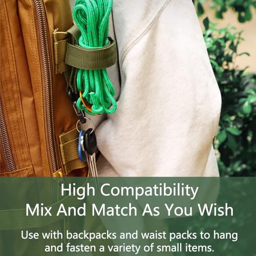 SagaSave Pack of 2 Tactical Gear Glove Holder Strap Heavy Duty Belt Keeper Clip Key Holder with 360° Rotating Buckle for Mountaineering, Hiking, Gardening, Work - color: Khaki
