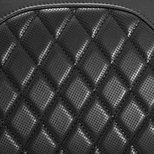 HR3 Wrap Around Backrest Pad for King Trunk Chopped Trunk Compatible with 2014-later Harley Touring Road King Road Glide Street Glide Electra Glide (Diamond Red Stitches) - color: Red Stitches