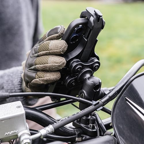 RAM MOUNTS Quick-Grip Pro Vibration Damping Phone Mount with U-Bolt Base for Motorcycles and ATVs RAM-B-149Z-A-PD5VU