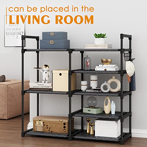 CSXGBAB Black Tubes Closet Shoe Rack, Boot Rack, 5 Tier Oxford Fabric Shelf, Easy Assembly, Sturdy and Durable, Holds Up to 30 lbs - size: 5-tier