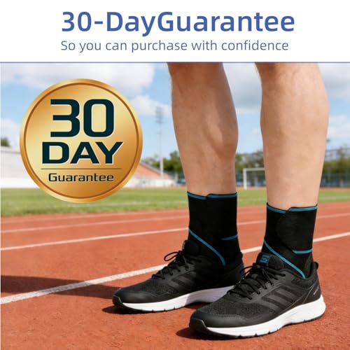2-Pack Ankle Brace Wrap for Women Men Breathable Moisture-Wicking Fabric, Open Heel Design, One Size Fits All,Sprained Ankle Recovery, Plantar Fasciitis Relief,Sports & Daily Use