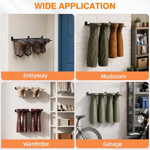 ORLESS Wader Hangers 4-Pair Boot Rack Garage Storage, Cowboy Boot Holder, Metal Wire Organizer for Entryway