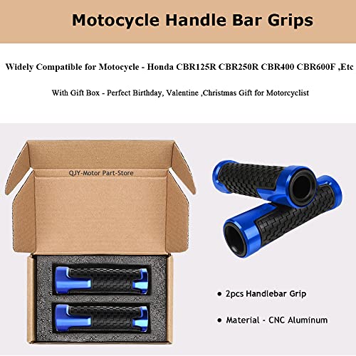 2pcs Motocycle Handlebar Grips 7/8" 22mm for H-onda CBR60F CBR125R CBR150R CBR250R CBR400 NC23 NC29 CBR600 F2 F3 F4 F4i CBR600RR CBR900RR CBR954RR CBR1000RR (Blue) - color: Grip - Blue