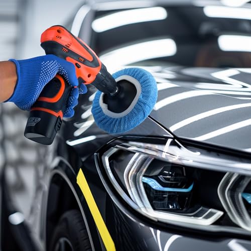 S SATC 20 PCS Car Orbital Buffer Pads Bonnet 7-8 Inch Microfiber Polishing Bonnet Buffing Pad for Car Polishing, Cleaning, Waxing - size: 7-8 Inch