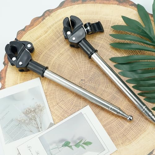 2Pcs 51in Stainless Steel Motorcycle Flag Pole, Adjustable Retractable Bike Flagpole Mount for ATV, Golf Cart, Wheelchair, Cycle, Mobility Scooter
