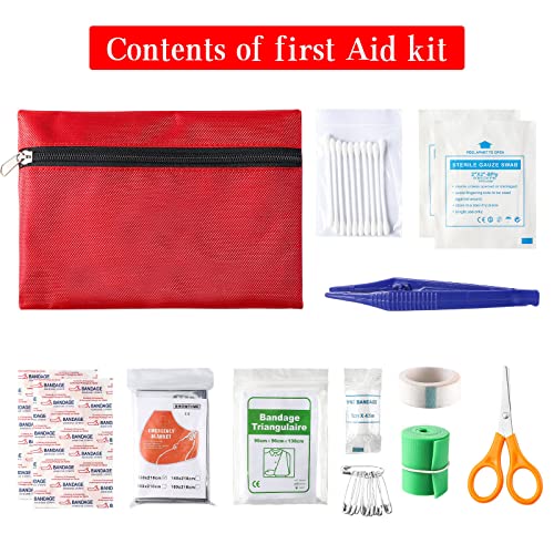 Car Roadside Emergency Kit with Reflective Warning Triangle, Assistance Kit with 13 FT Jumper Cable for Men or Women Black
