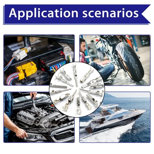 Connector Pins Kit Crimped Terminal Pin Automotive Car Electrical 1/1.5/1.8/2.2/2.3/2.5/2.8/3.5mm Male&Female Wire Seals Removal Tool kit Motorcycle ATV Wire Non-Insulated Plug Crimp Set