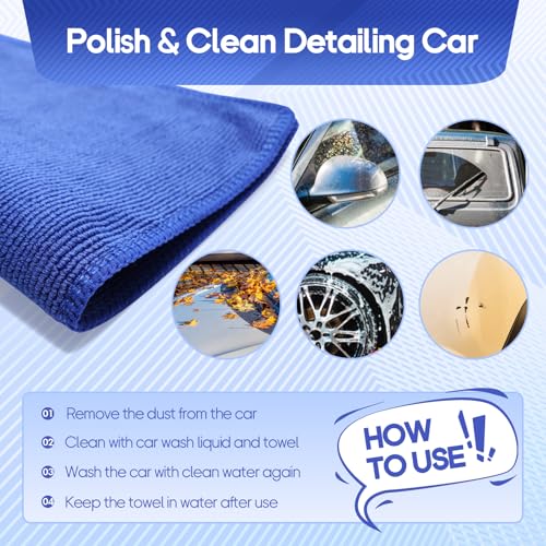 2PCS Clay Towel Auto Detailing, Clay Bar Towel Cloth Auto Detailing for Car (12 x 12 in) (Blue) - color: Blue