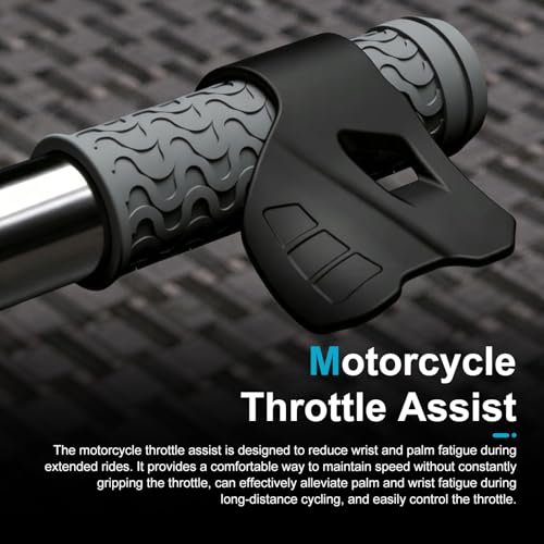 Motorcycle Throttle Assist, Anti-Slip Inner Ring Motorcycle Cruise Assist Grips, Wrist Throttle Accelerator Control Tool, for Street Bike Sport Off-Road Scooter Naked ATV (Black)