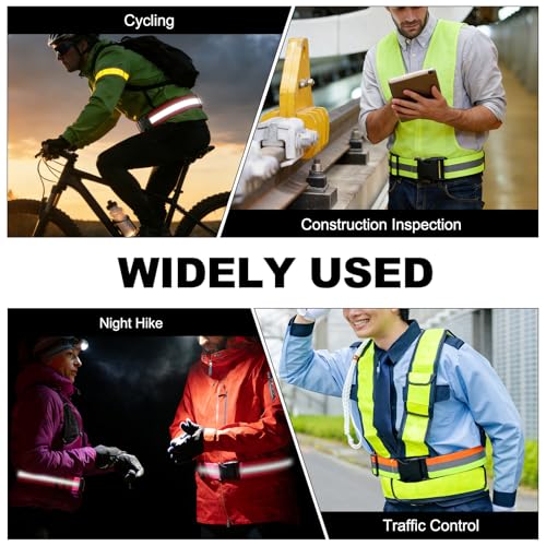 Reflective Safety Belt, Adjustable High Visibility Glow Belt Outdoor Running Gear Accessories - color: Black