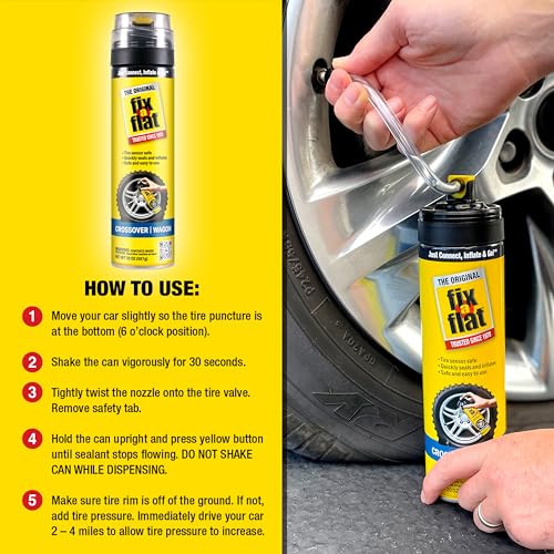 Fix-A-Flat S60430-6PK Aerosol Emergency Flat Tire Repair and Inflator, for Large Tires, Eco-Friendly Formula, Universal Fit for All Cars and Small Trucks/SUVs, 20 oz. (Pack of 6) - size: 20oz 6pk