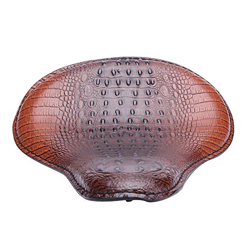13" Brown Crocodile Motorcycle Leather Driver Seat Cushion for Harley Davidson Sportster Chopper Bobber (Brown-Crocodile) - color: Brown-Crocodile