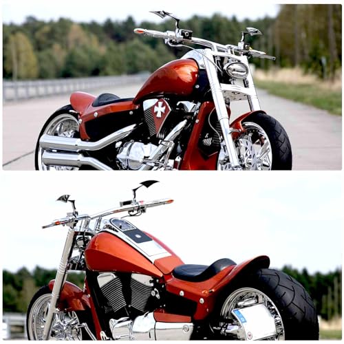Chrome 8mm/10mm Motorcycle Blade Steady CNC Aluminum Rearview Side Mirrors Compatible with Cruiser Chopper Street Bike Scooter Dirt Bike - color: Chrome