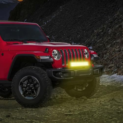 Nilight LED Light Bar 12 Inch 72W Spot Flood Combo Yellow Beam Off Road Lamp Fishing Hunting Emergency Deck Work Lighting for Trucks UTV Pick-up Van Boat Tractor - color: Yellow