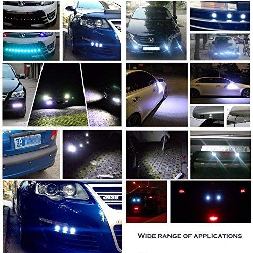 Eagle Eye LED Lights, 10-pack DIY 12V Ultra thin 23mm Eagle Eye Bulb Fog Tail DRL Daytime Running Lights Blue Kit for Car Motorcycle (Blue, Black) - color: Blue light -B