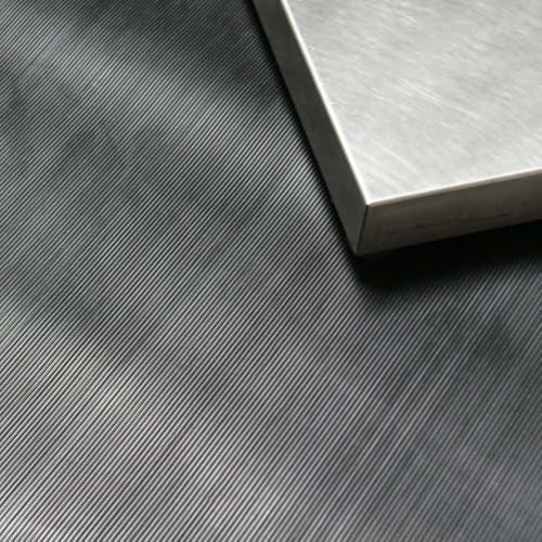 Rubber-Cal Fine Rib Corrugated Rubber Floor Mat - 1/8" x 3ft x 2ft Black - size: 24"L x 36"W x 0.1"Th